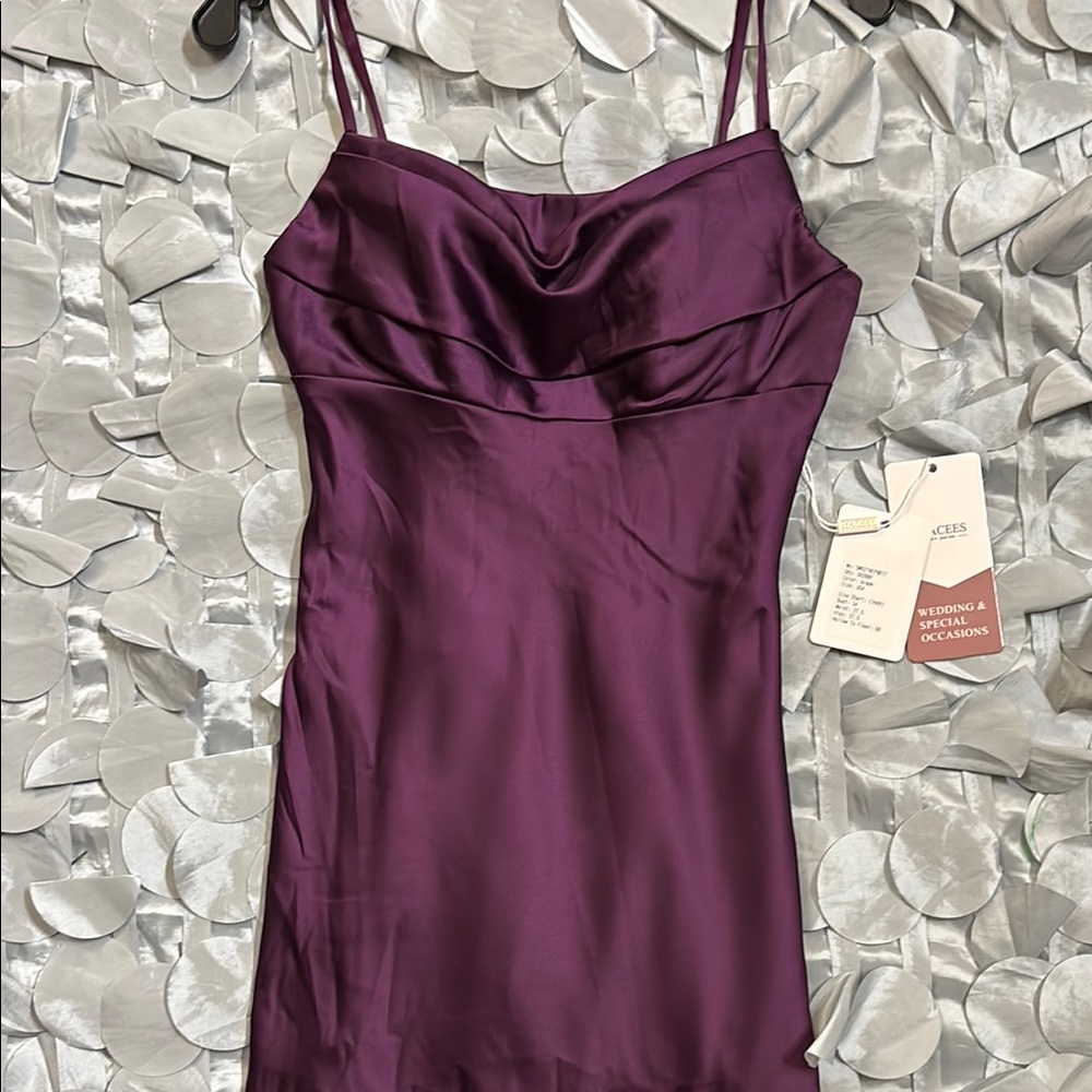 Brand new Elegant Purple Satin Dress. Nice quality satin.